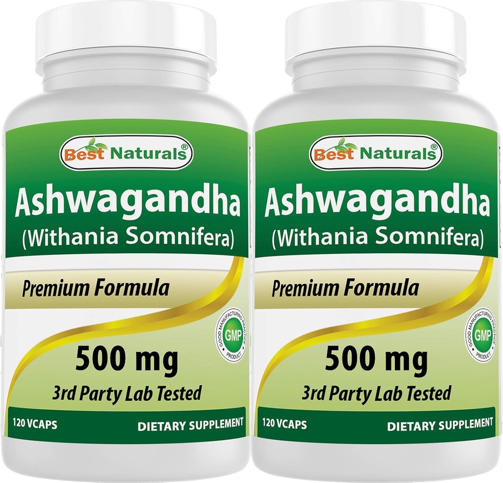 Best Naturals Ashwagandha Extract 500 Mg 120 Capsules (Pack of 2)