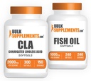 BulkSupplements CLA 2000mg Softgels + Fish Oil 1000mg Softgels Bundle