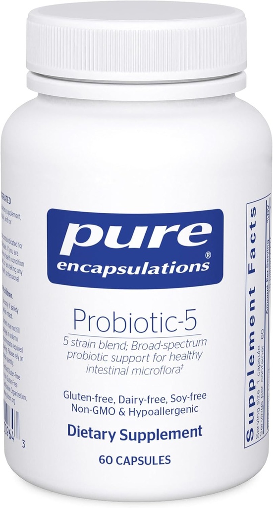 Pure Encapsulations Probiotic-5 | Dairy and Soy Free Probiotic Blend to Support Immune and Gastrointestinal Health | 60 Capsules