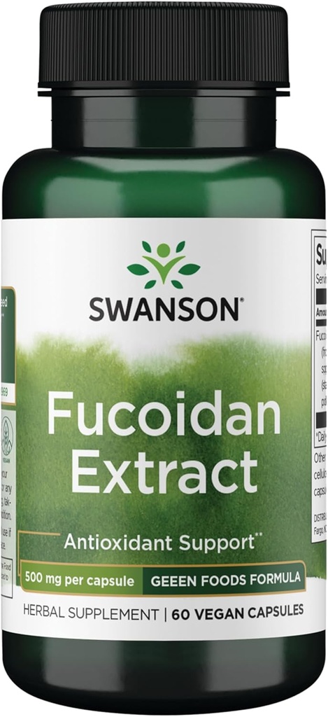 Swanson Maximum Strength Fucoidan Extract - Herbal Supplement Promoting Immune System Function - Natural Formula Supporting Overall Health - (60 Veggie Capsules, 500mg Each)