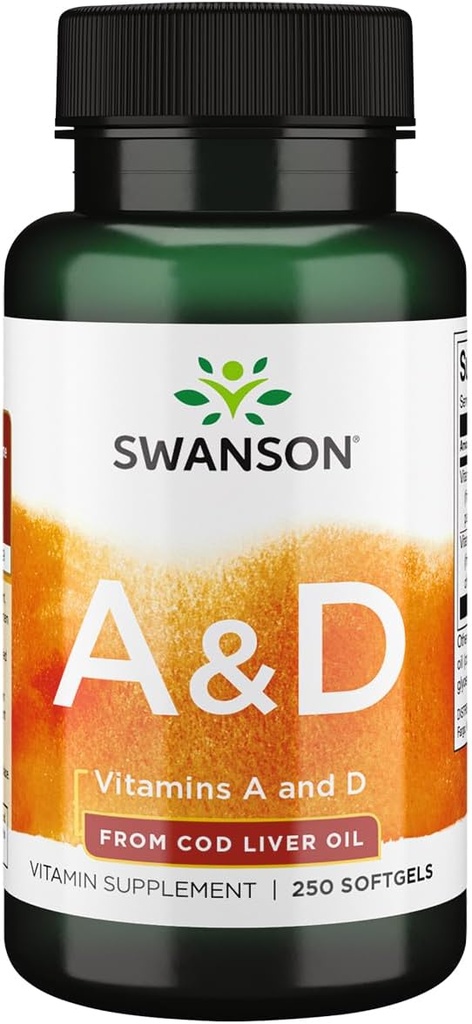 Swanson Vitamin A & D Skin Eye Immune System Health 250 Sgels