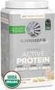 Sunwarrior Organic Plant Based Protein Powder | Vegan Organic Protein Powder with BCAA Amino Acids Plus Recovery Minerals & Botanicals | Non-GMO Soy Dairy & Gluten Free (Cake Batter, 20 Servings)