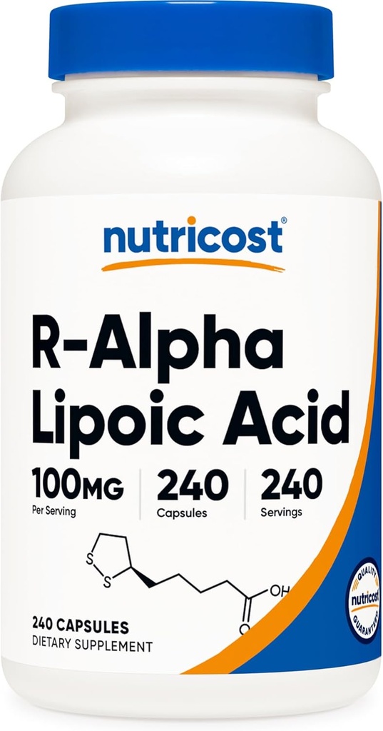 Nutricost R-Alpha Lipoic Acid 100mg, 240 Capsules - Veggie Caps, Vegan, Non-GMO, Gluten Free