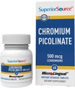 Superior Source Chromium Picolinate - Supplement Formula Supports Healthy Sugar Metabolism - 500 mcg, 50 Instant Dissolve Tablets
