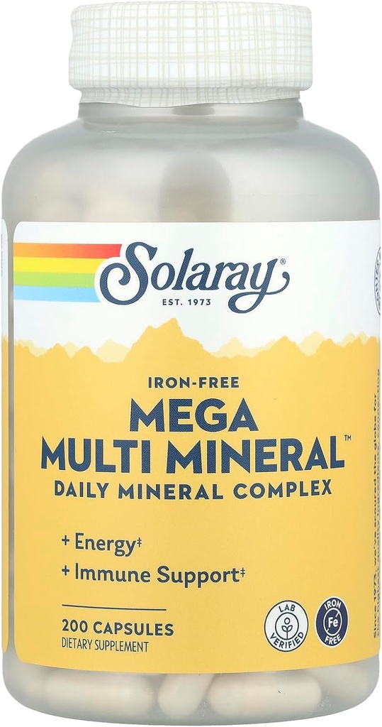 Solaray Mega Multi Mineral, 200 Capsules