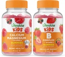 Lifeable Calcium Magnesium Kids + B Complex Kids, Gummies Bundle - Great Tasting, Vitamin Supplement, Gluten Free, GMO Free, Chewable Gummy