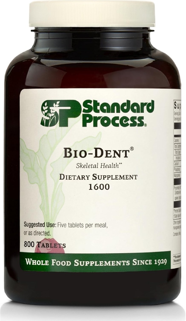 Standard Process Bio-Dent Skeletal Health Dietary Supplement - Teeth & Bone Function Support - Skeletal & Collagen Supplement - 800 Tablets