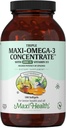 Maxi Health Triple Omega-3 Concentrate - Fish Oil - 2000 IU Vitamin D3-180 Capsules - Kosher