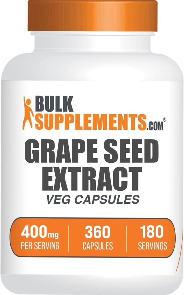BulkSupplements.comgrape Seed Extract Capsules - Grape Seed Supplement, Antioxidant Supplement - Vegan, 2 Capsules per Serving, 360 Count (Pack of 1)