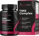 TMG Trimethylglycine Supplement with Methyl B Complex - 500mg Betaine TMG Supplement with Methylated Vitamin B Co Factors for Homocysteine Heart & Liver Support - Vegan & Non-GMO (2 Month Supply)