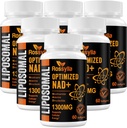 1300 MG Liposomal NAD+ Supplement | Highest Absorption | Purest NAD Supplemet to Boost NAD+ Effetively | Boosting NAD+ Supplement for Aging Defese, Cellular Energy, Longevity | 360 Count
