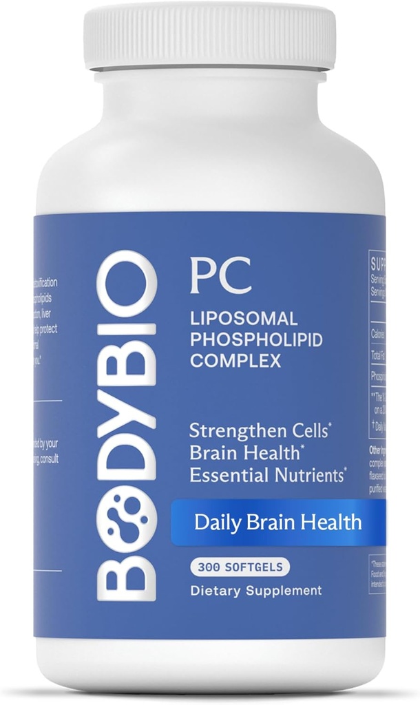 BodyBio PC - Phosphatidylcholine for Brain Health, Mental Clarity, Cognitive Function, Cellular Repair & Healthy Aging, Phospholipid Complex Supplement for Gentle Daily Detox