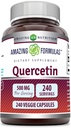 Amazing Formulas Quercetin 500mg Veggie Capsules Supplement | Non-GMO | Gluten Free | Supports Overall Health & Well Being (240 Count)