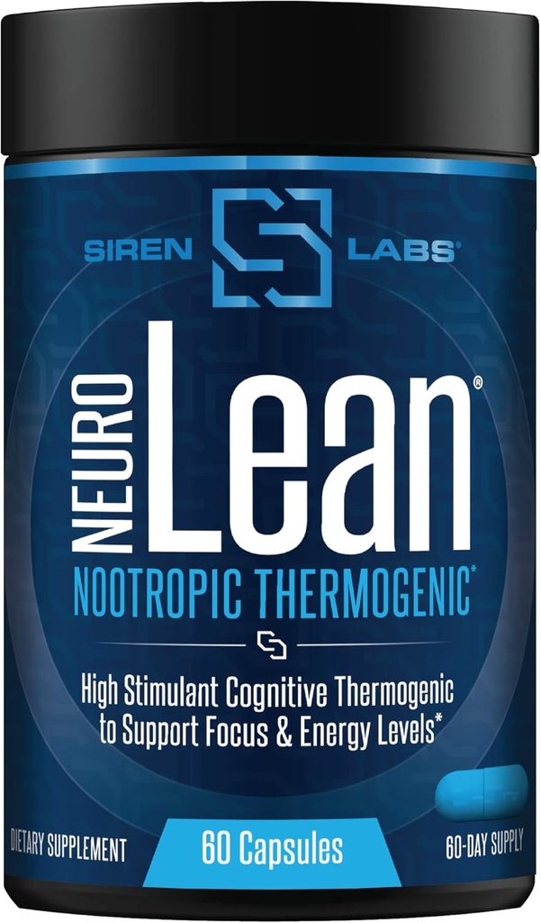 Siren Labs Neuro Lean Concentrated Thermogenic for Health, Water Loss, Energy and Focus - 60 Capsules