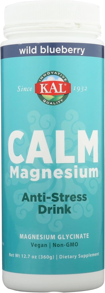 KAL Calming Magnesium Anti-Stress Drink | 325mg Mag Glycinate | Calm & Relaxation Support for Body & Mind | 12.7oz, 80 Serv