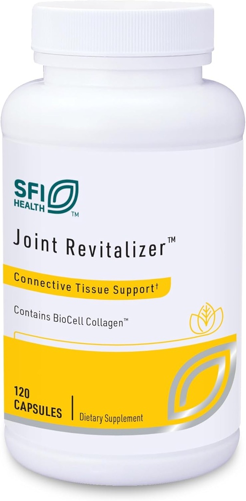 Klaire Labs SFI Health Joint Revitalizer - Patented Hydrolyzed Collagen Peptide Formula with Chondroitin, MSM & Hyaluronic Acid, Hypoallergenic Connective Tissue Support (120 Capsules)