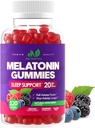Melatonin 20mg Gummies for Adults (120 Count) - Maximum Strength Sleep Support with 10mg of Melatonin Per Gummy - Gluten-Free, Non-GMO, Vegetarian, Great Tasting Mixed Berry Flavor - 60 Servings