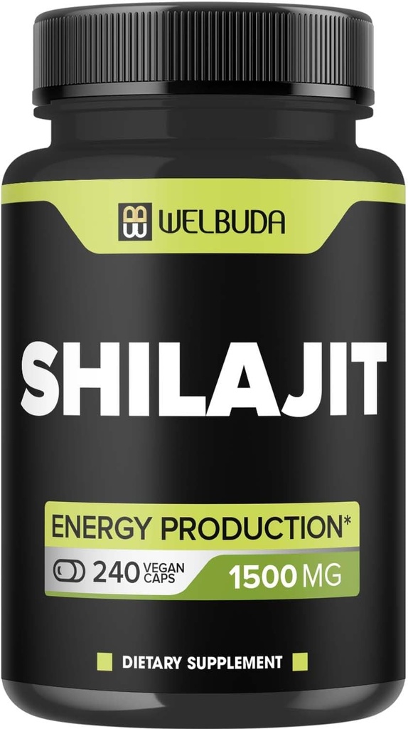 1500mg Shilajit Capsules Extract 5:1 - Immune System, Energy Production, Brain Health & Overall Well-Being Support - 240 Capsules