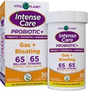Vital Planet - Intense Care Gas & Bloating Probiotics Plus Organic Prebiotics, Postbiotics, Parabiotics, Complete 4-in-1 Supplement for Adults, 65 Billion CFU, 65 Strains, Digestive and Immune 30 ct