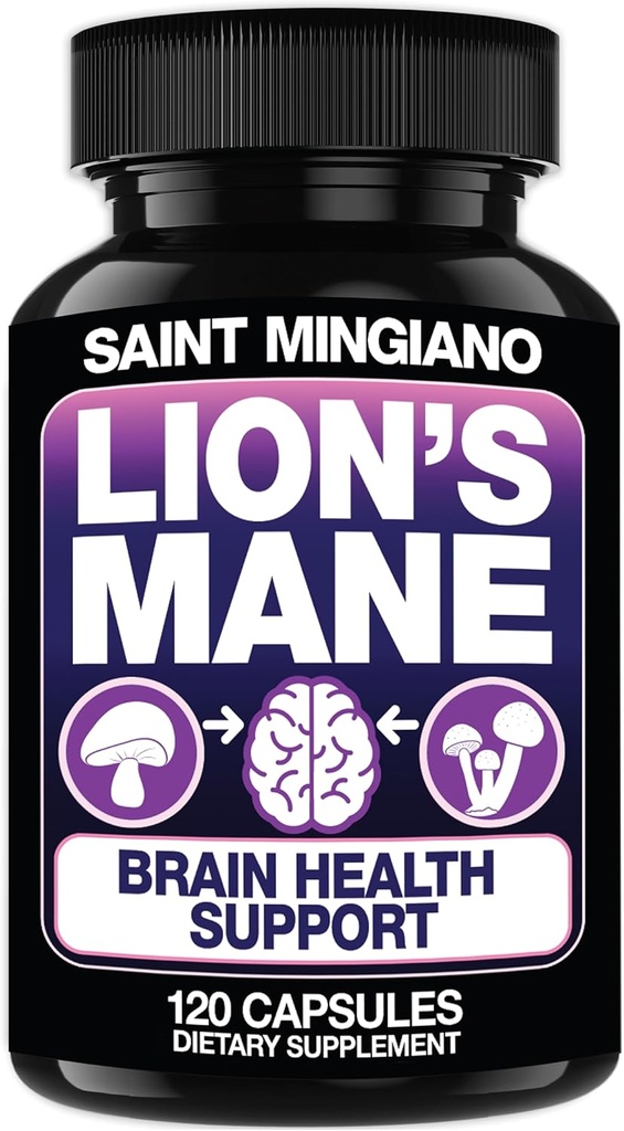 Lion's Mane Mushroom Supplement | 120 Capsules: Alpha Brain Enhancement of Cognitive Clarity, Focus with Our Specialty Blend 4 Mushroom Mycelium Formula