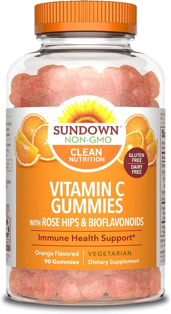 Nature's Bounty Sundown Vitamin C Gummies With Rosehips And Citrus Bioflavonoids, Orange Flavored, 90 Count
