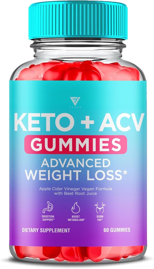 Keto ACV Gummies Advanced Weight Loss Belly Fat Burners Product Works Fast, ACV Keto Gummy Detox Cleanse Diet Apple Cider Vinegar Metabolism(60 Count)