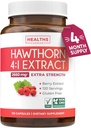 Super Potent Hawthorn Berry Extract Capsules - Hawthorn Berry Supplement Made from Extra Strength Concentrate to Support Heart and Digestive Health - Vegan Non-GMO & Gluten Free (4 Month Supply)
