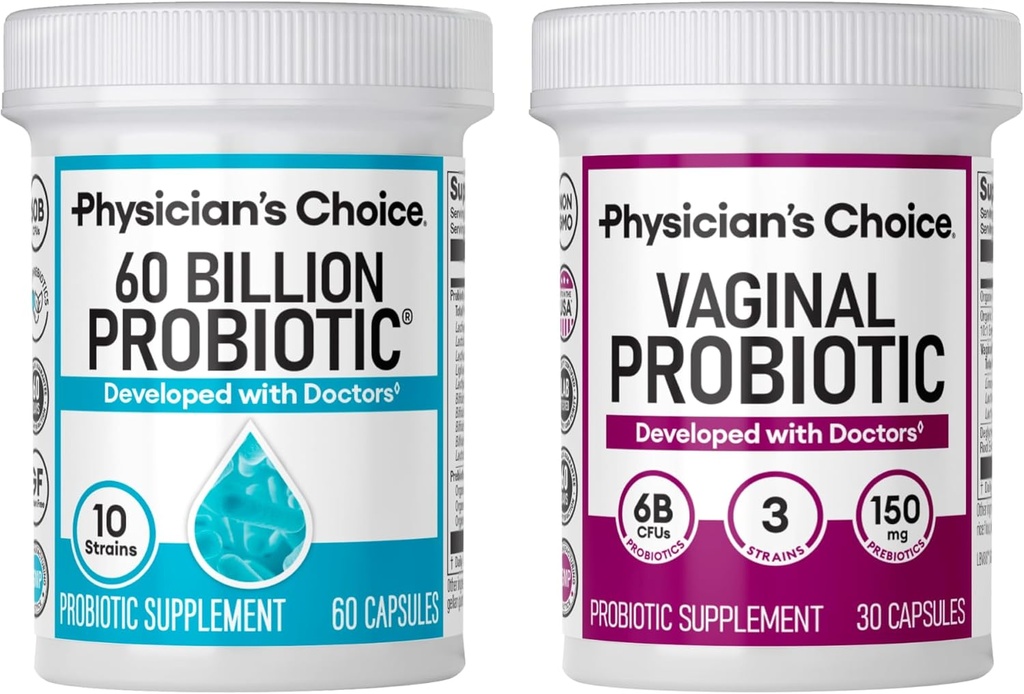 Physician's CHOICE Vaginal Probiotic + 60 Billion probiotic 60ct Bundle