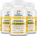 30mg Spermidine Supplement for Men & Women, High Absorption, More Potent Than Spermidine 3HCL - for Cellular Renewal, Longevity & Cognitive, Fermented Wheat Germ Extract, Pure & Natural, 180 Softgels