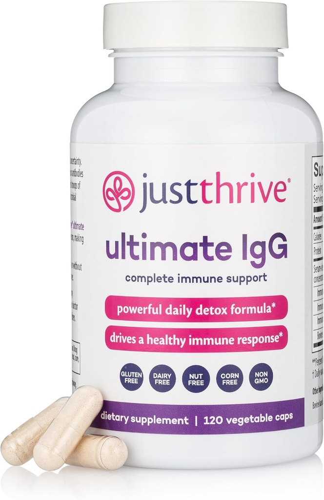 Daily Gut Detox - Ultra-Concentrated Detox & Immune Support Supplement with IgG Antibodies - Promotes Gut Health, Detoxification & Balanced Immune Response - 120 Dairy-Free, Non-GMO Capsules
