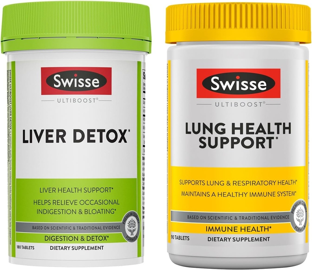 Swisse Milk Thistle Liver Cleanse Detox & Repair Liver Supplement Mullein Lung Cleanse Detox