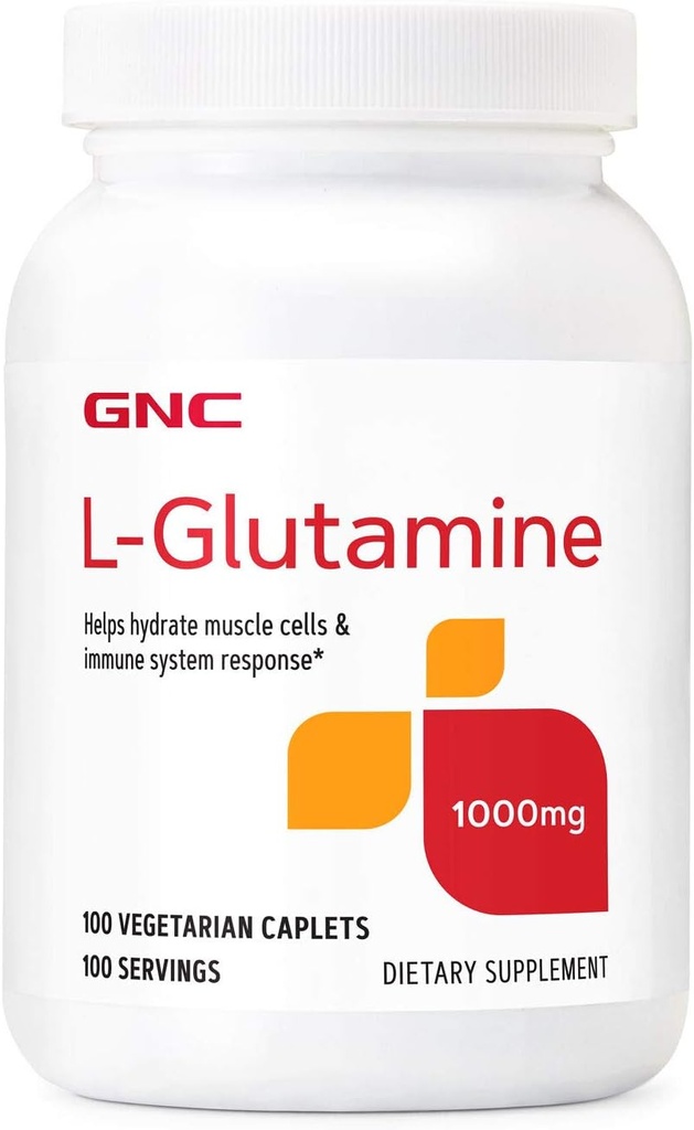 GNC L Glutamine 1000mg Supplement, Supports Muscle, Immune and Gut Function, 100 Servings