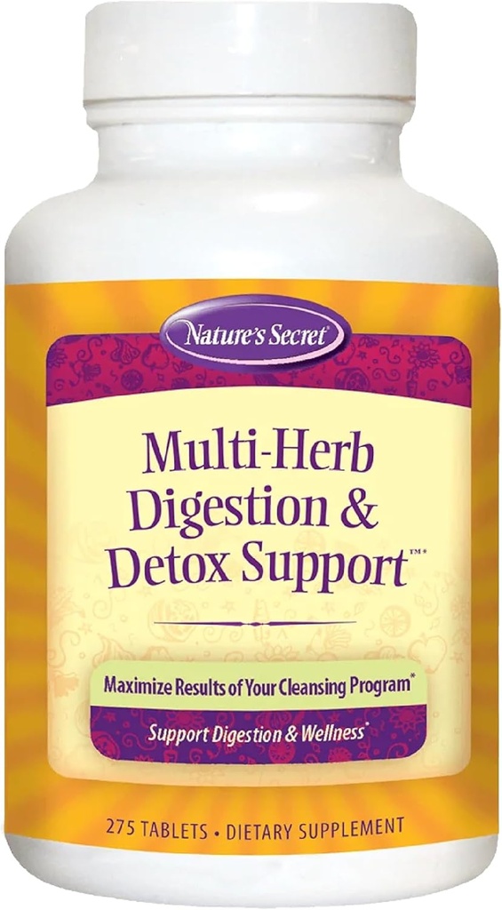 Nature's Secret Multi Herb Digestion and Detox Support Economy Diet Supplement, 275 Count