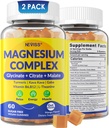 Magnesium Complex Gummies 400mg, Magneisum Glycinate Citrate Malate + Turmeric, GABA, B6 B12, Kava Kava, L-Theanine for Sleep, Calm, Relaxation, Energy, Magnesium Gummies for Women Men, Vegan, 2 Pack
