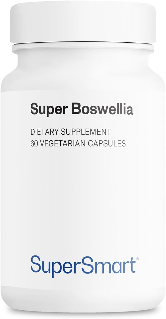 Supersmart Super Boswellia Extract 100mg per Day (Patented & High Strength) - ApresFlex Boswellia Serrata Supplement - 20% AKBA | Non-GMO & Gluten Free - 60 Vegan Capsules