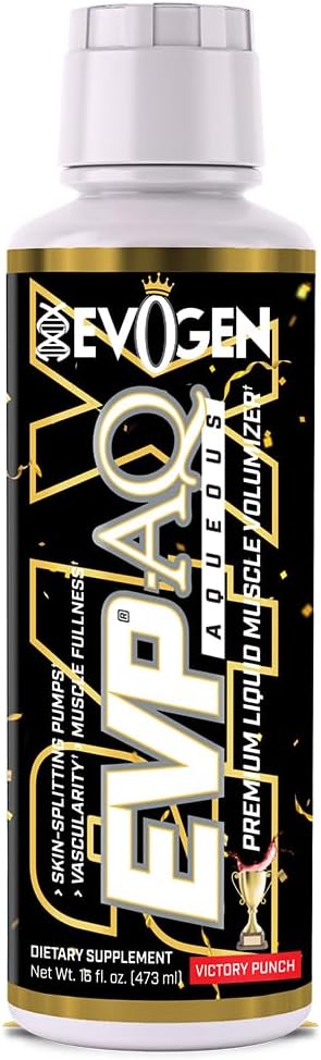 Evogen EVP AQ - Liquid Glycerol Muscle Volumizer | Pre Workout for Pumps, Vascularity, & Hydration | Premium Preworkout for Men & Women | Victory Punch | 16 fl oz