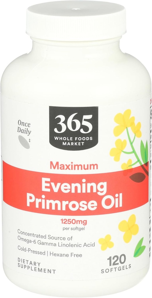 365 by Whole Foods Market, High Potency Evening Primrose Oil 1250mg, 120 Count