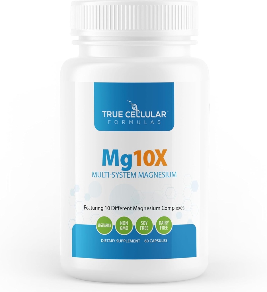 Mg10X Multi-System Magnesium | Supplement to Support Sleep - 60 Capsules | Enhanced Sleep, Immune System & Metabolic Support | Includes Magnesium Glycinate, Citrate and More