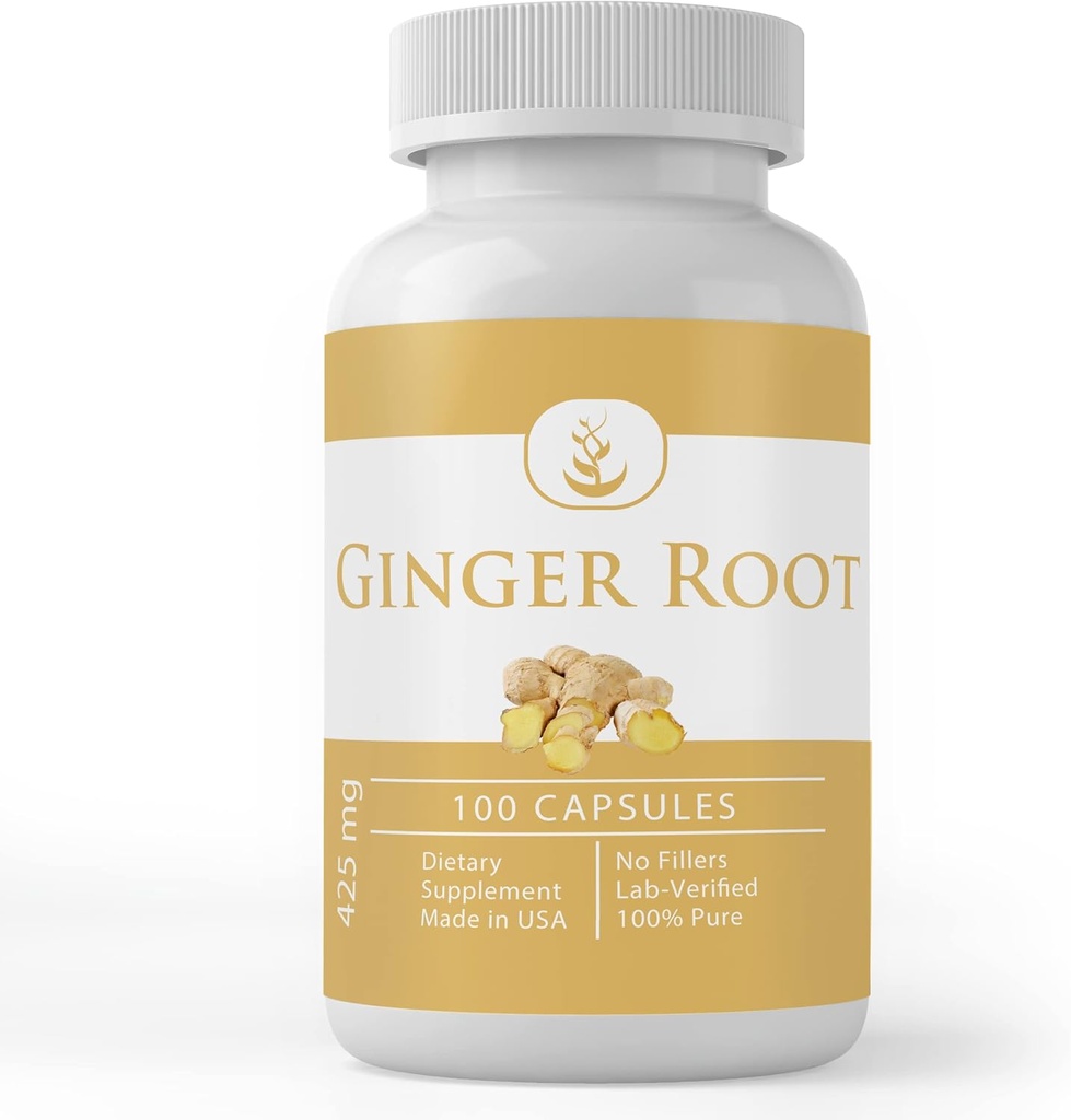 Pure Original Ingredients Ginger Root (100 Capsules) Natural Herbal Supplement, No Additives or Fillers