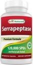 Best Naturals Serrapeptase 120000 SPUs 90 Vegetarain Capsules - Supports Sinus Health