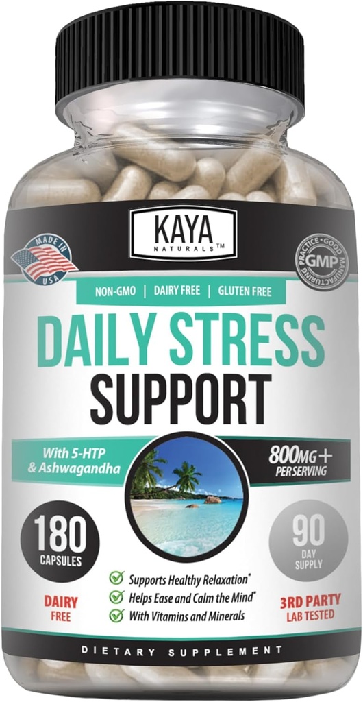 Kaya Naturals - Natural Herbal Support Vitamin Supplement are Designed to Help You find Balance and Relaxation in Your Daily Routine - Vitamin Supplement - 180 Capsules