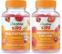 Lifeable Multivitamin Kids + Probiotics 5 Billion Kids, Gummies Bundle - Great Tasting, Vitamin Supplement, Gluten Free, GMO Free, Chewable Gummy