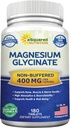 aSquared Nutrition Magnesium Glycinate 400mg - 180 Tablets - Max Strength Magnesium Bisglycinate Supplement -Maximum Bioavailability & Absorption-Non-GMO -Not Buffered-Supports Muscles, Bones & Heart