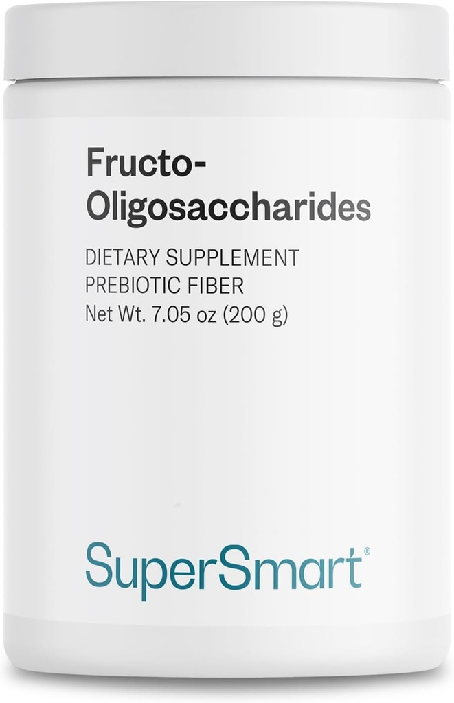 Supersmart - Fructo Oligosaccharides Powder (Prebiotics FOS) - Oligofructose Inulin - Fiber Supplement - Intestinal Flora & Gut Health - Digestive Support | Non-GMO & Gluten Free - 200 g
