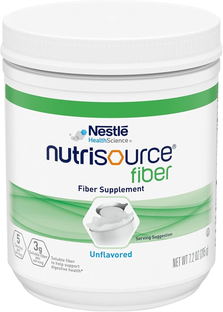 Nestle Nutrisource Fiber Fiber Supplement Unflavored 7.2 oz. Canister 4 Ct