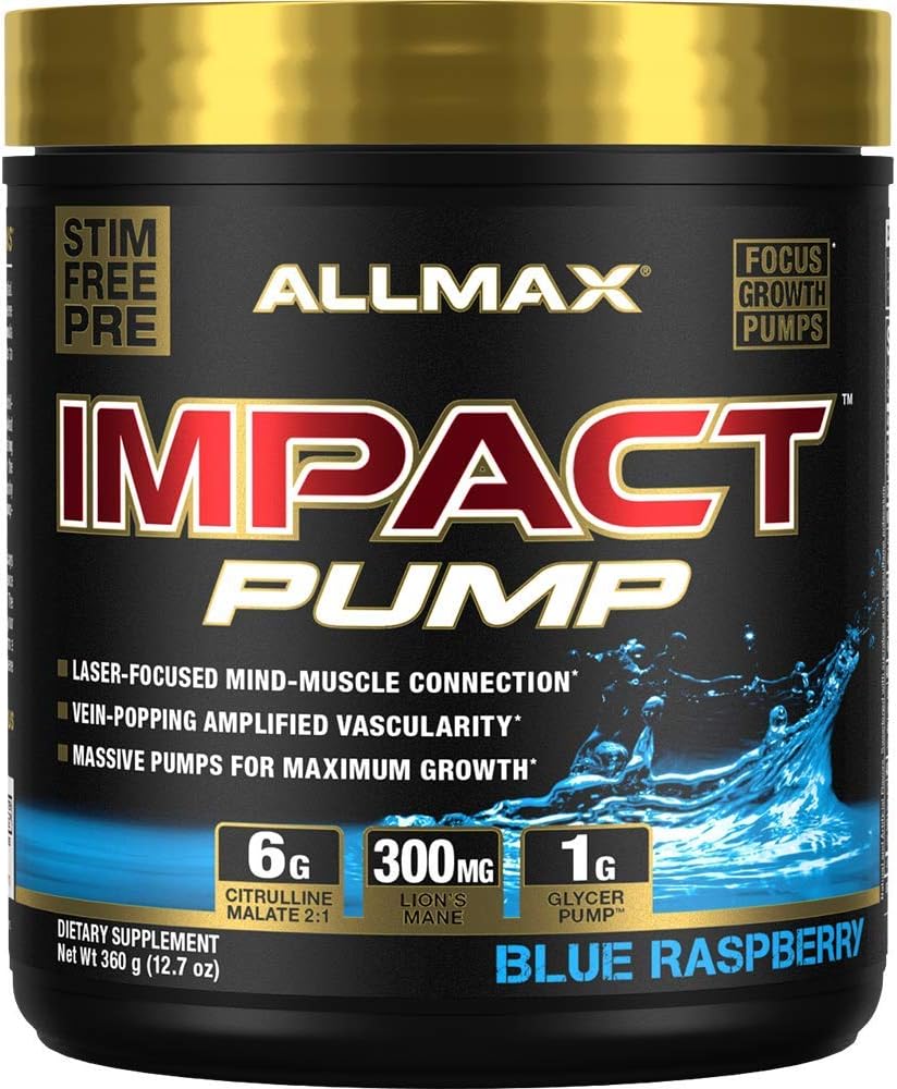 ALLMAX Impact™ Pump, Blue Raspberry, 12.7 oz (360 g)