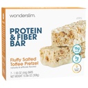 Wonderslim High Fiber Protein Bars, Salted Toffee Pretzel | 15g Protein, 7g Fiber | Low Sugar, Low Carb | Healthy Indulgence | Satisfying, Supports Energy & On-the-Go Convenience, 7 Pack