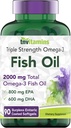 tnvitamins Burpless Omega-3 Fish Oil: 2000mg - 90 Softgels | 1400mg Total Omega-3 Fatty Acids (800mg EPA & 600mg DHA) | Enteric Coated Burpless Ultra Potent Fish Oil | Supports Heart Health