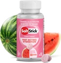 SaltStick FastChews Electrolytes - 60 Chewable Electrolyte Tablets - Watermelon - Salt Tablets for Running, Fast Hydration, Leg Cramps Relief, Sports Recovery - Non-GMO, Vegan, Gluten Free