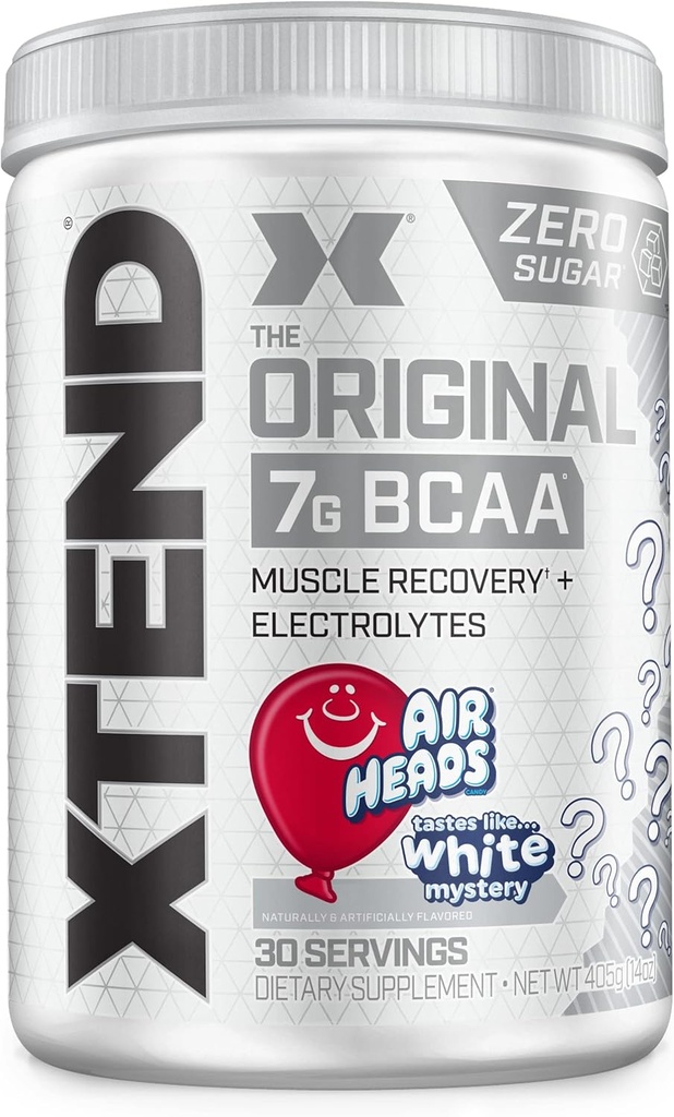 Scivation Xtend XTEND Original BCAA Powder Airheads Candy Flavor, 7g BCAA and 2.5g L-Glutamine, Sugar Free Post Workout Muscle Recovery Drink with Amino Acids for Men & Women, 30 Servings